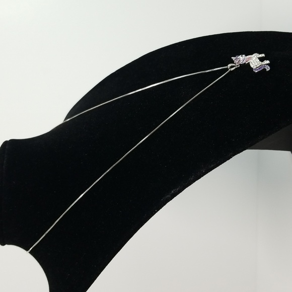 Kohls Unicorn Katy Perry Style Pendant Silver stone Chain Necklace 18” Gift Y2K - Picture 6 of 6